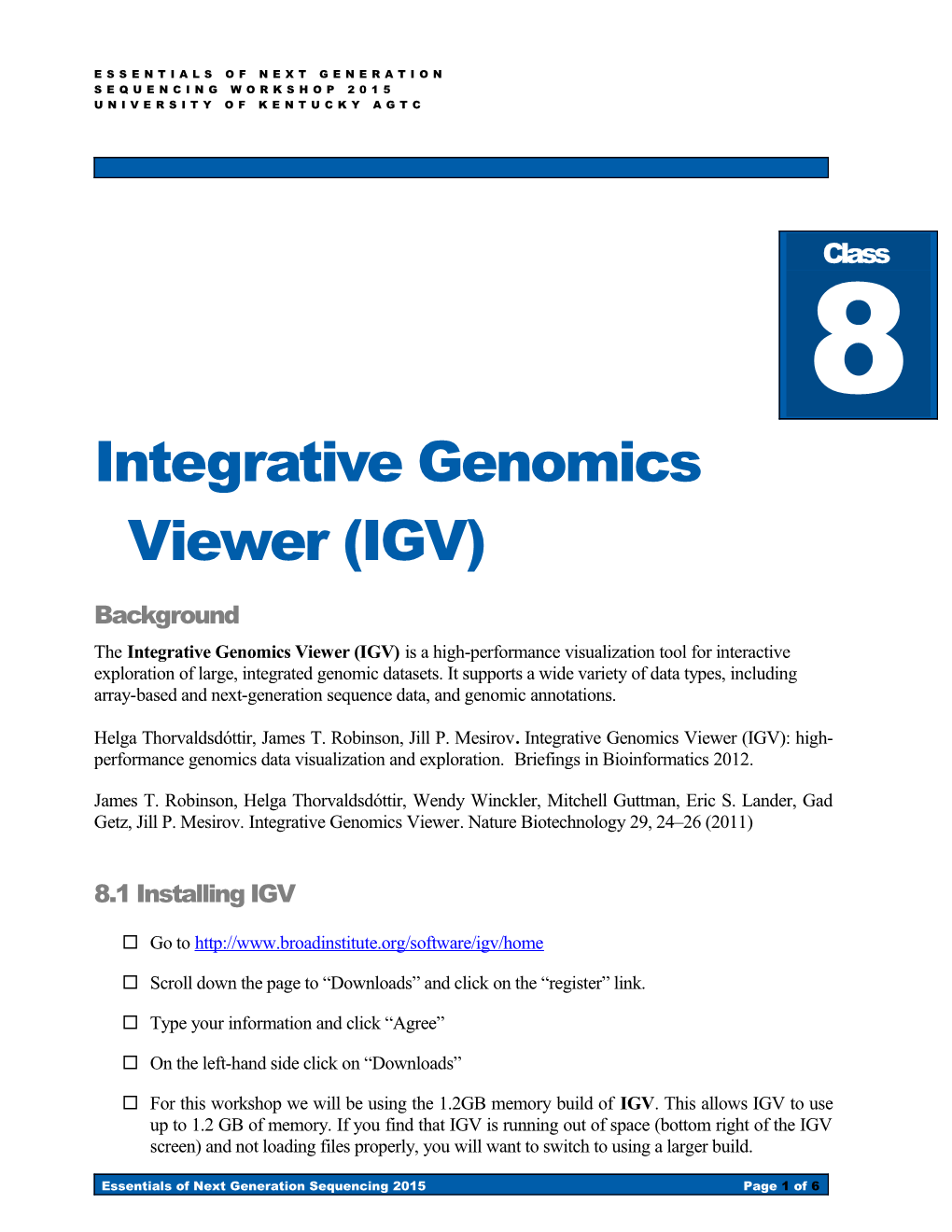 Essentials of Next Generation Sequencing 2013Page 1 of 4