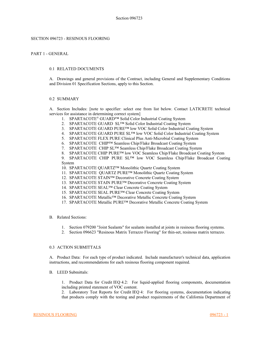 Revise This Section by Deleting and Inserting Text to Meet Project-Specific Requirements