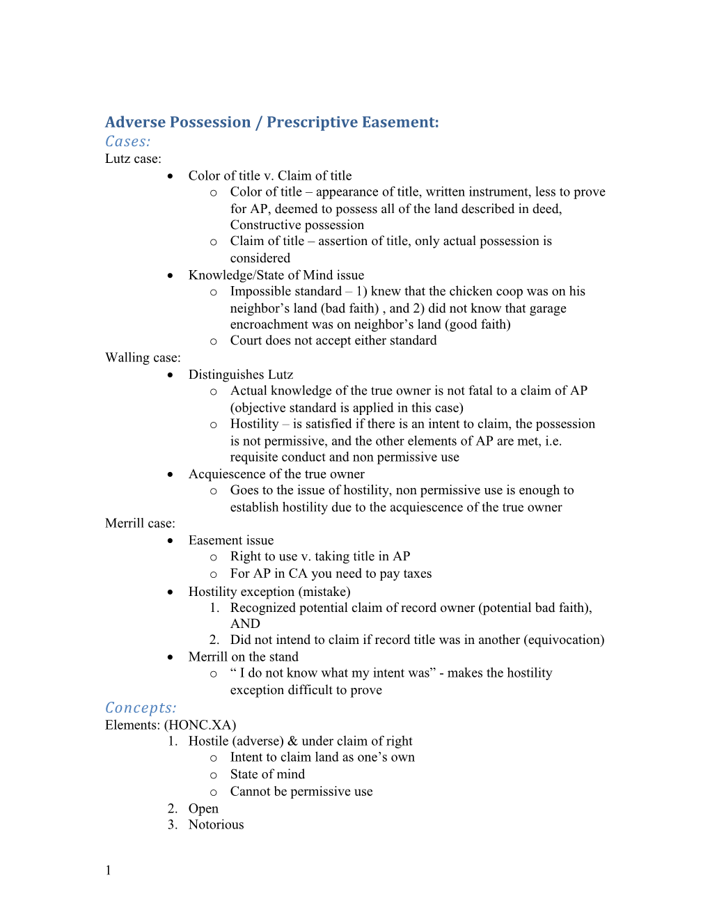 Adverse Possession / Prescriptive Easement