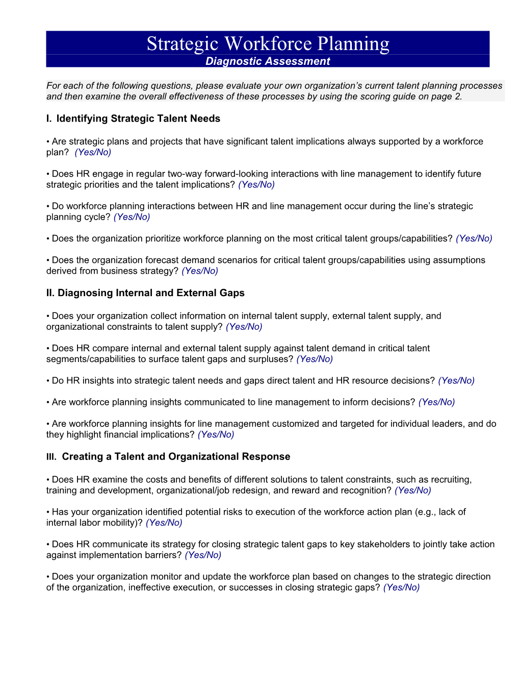 Member Diagnostic Assessment