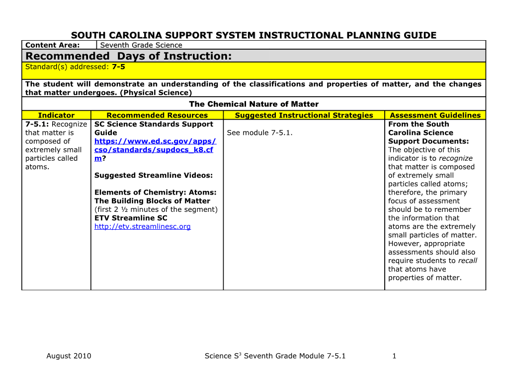 South Carolina Support System Instructional Planning Guide s12