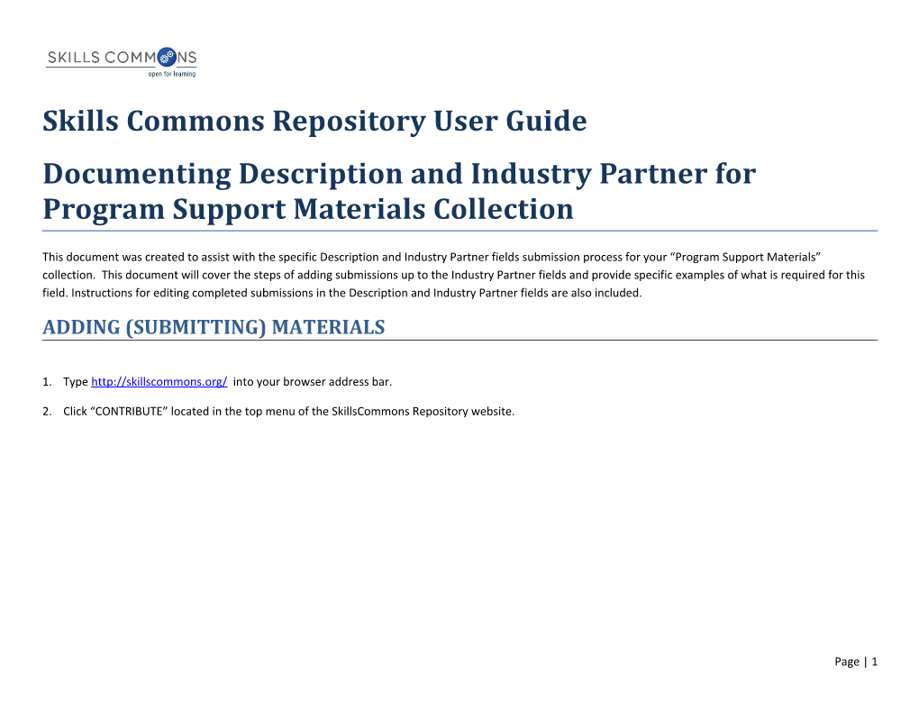 Skillscommons Repository User Guide
