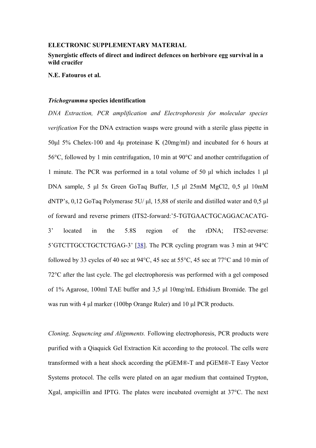 Synergistic Effects of Direct and Indirect Defences on Herbivore Egg Survival in a Wild