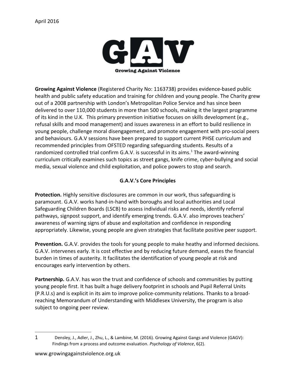 G.A.V. S Core Principles