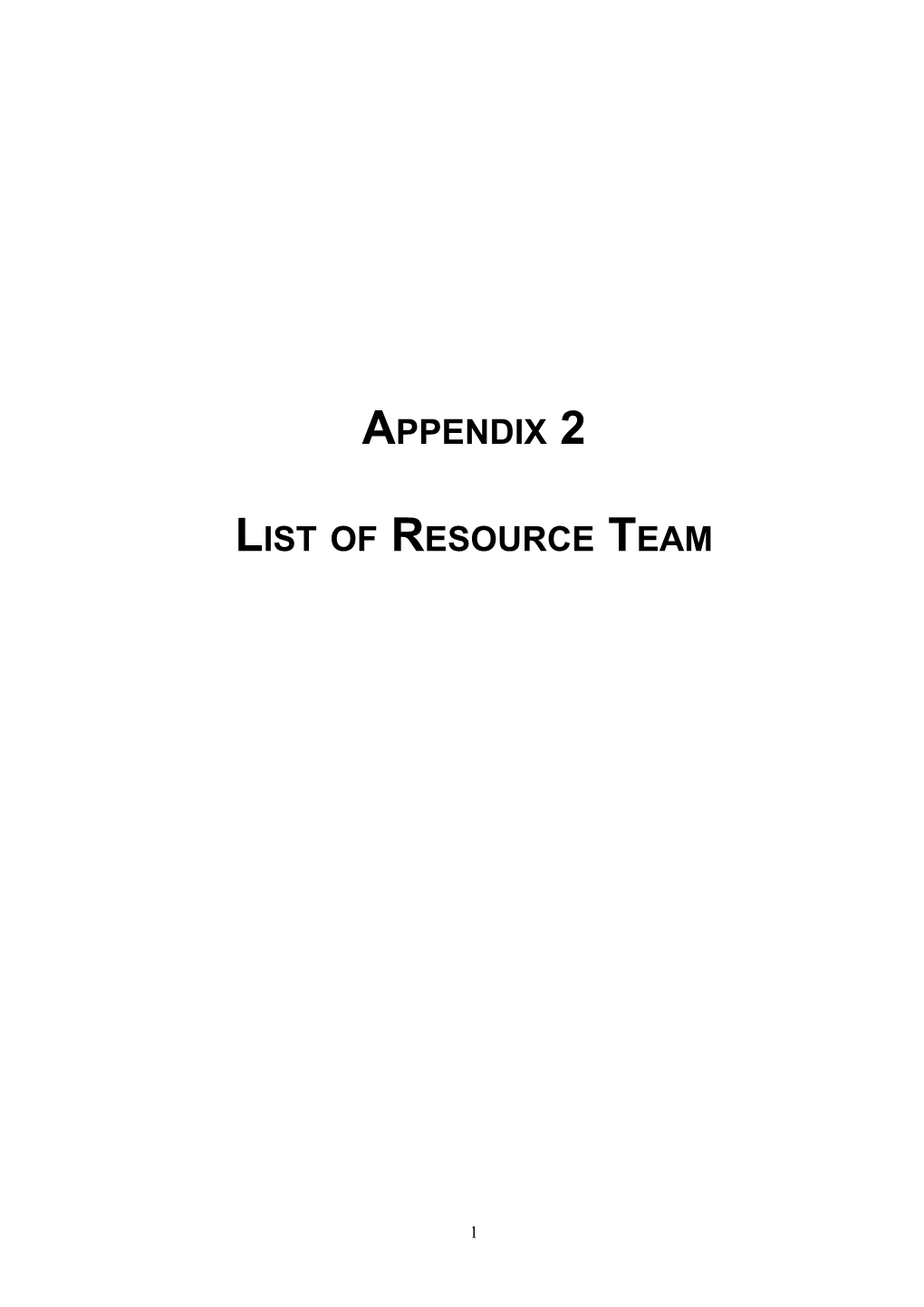 List of Resource Team