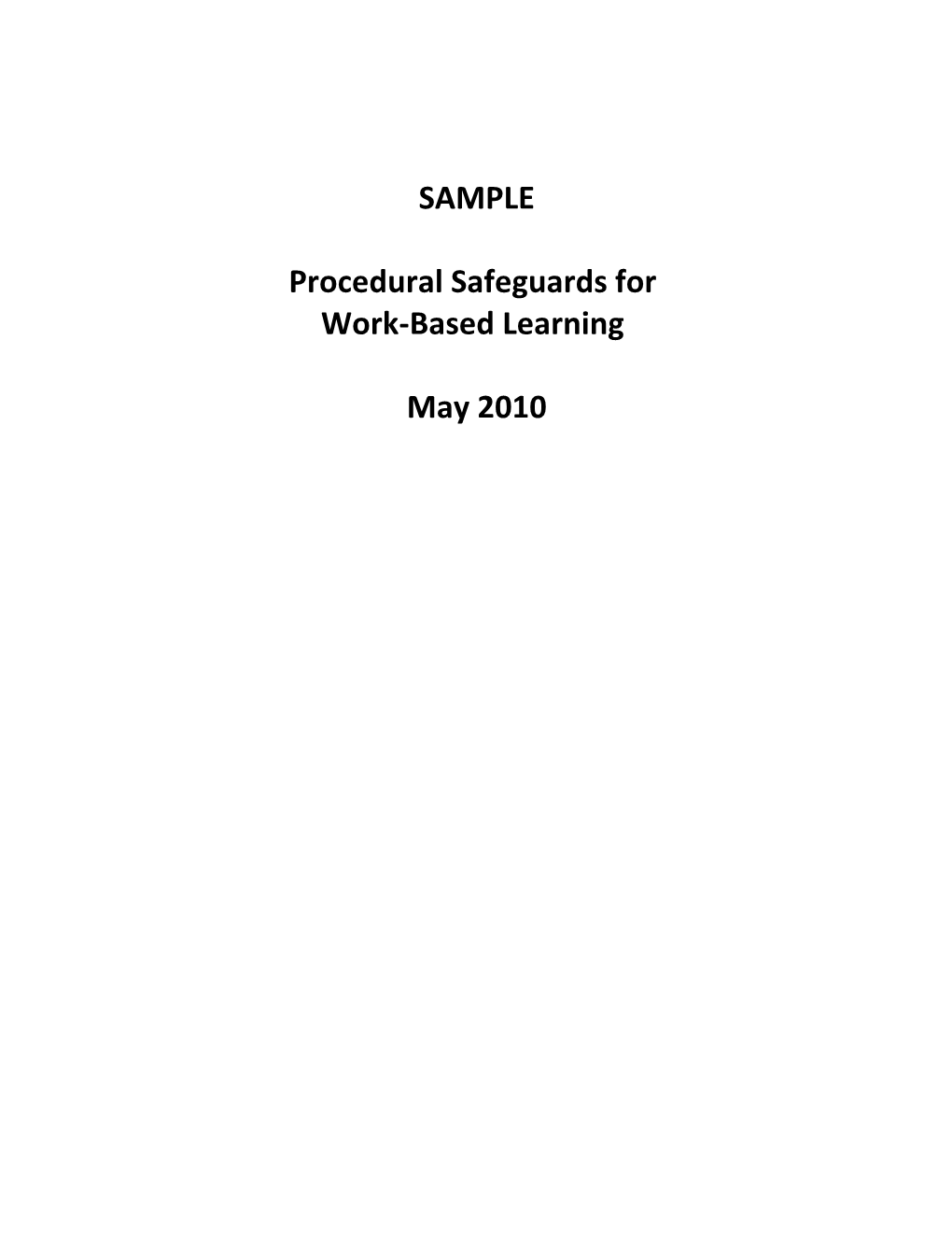Work-Based Learning (Wbl) Experience Agreement