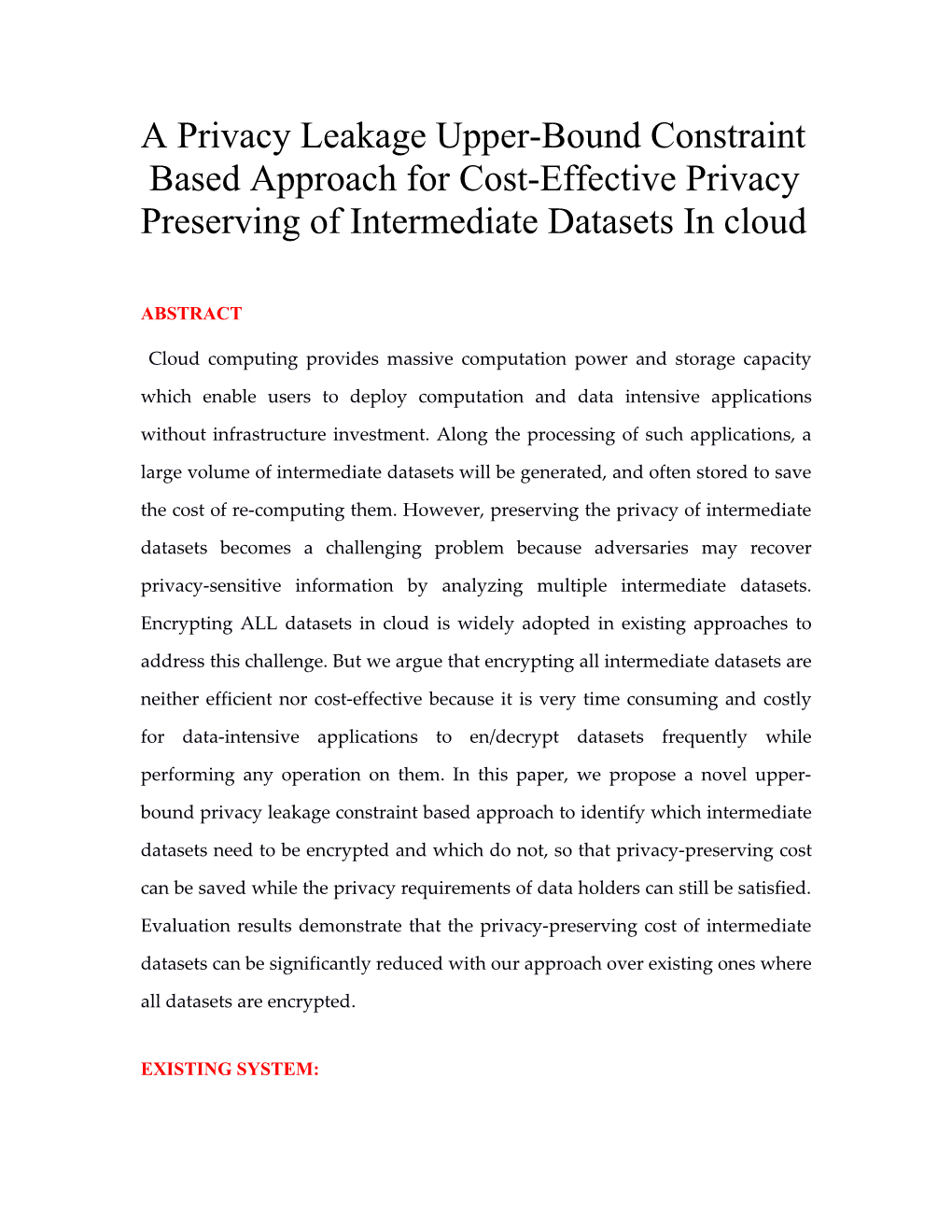 A Privacy Leakage Upper-Bound Constraint