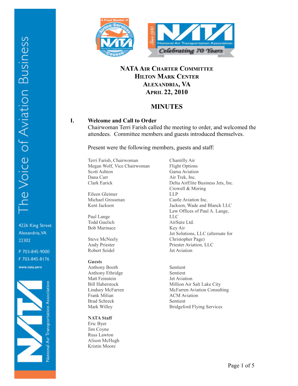 NATA Air Charter Committee