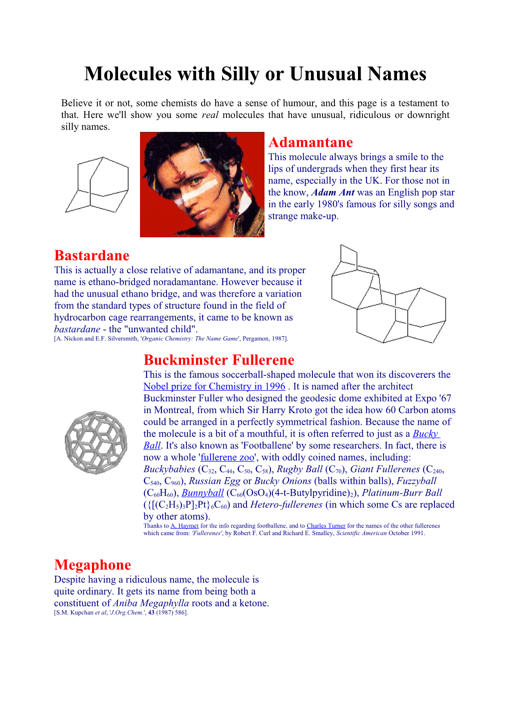 Molecules with Silly Or Unusual Names