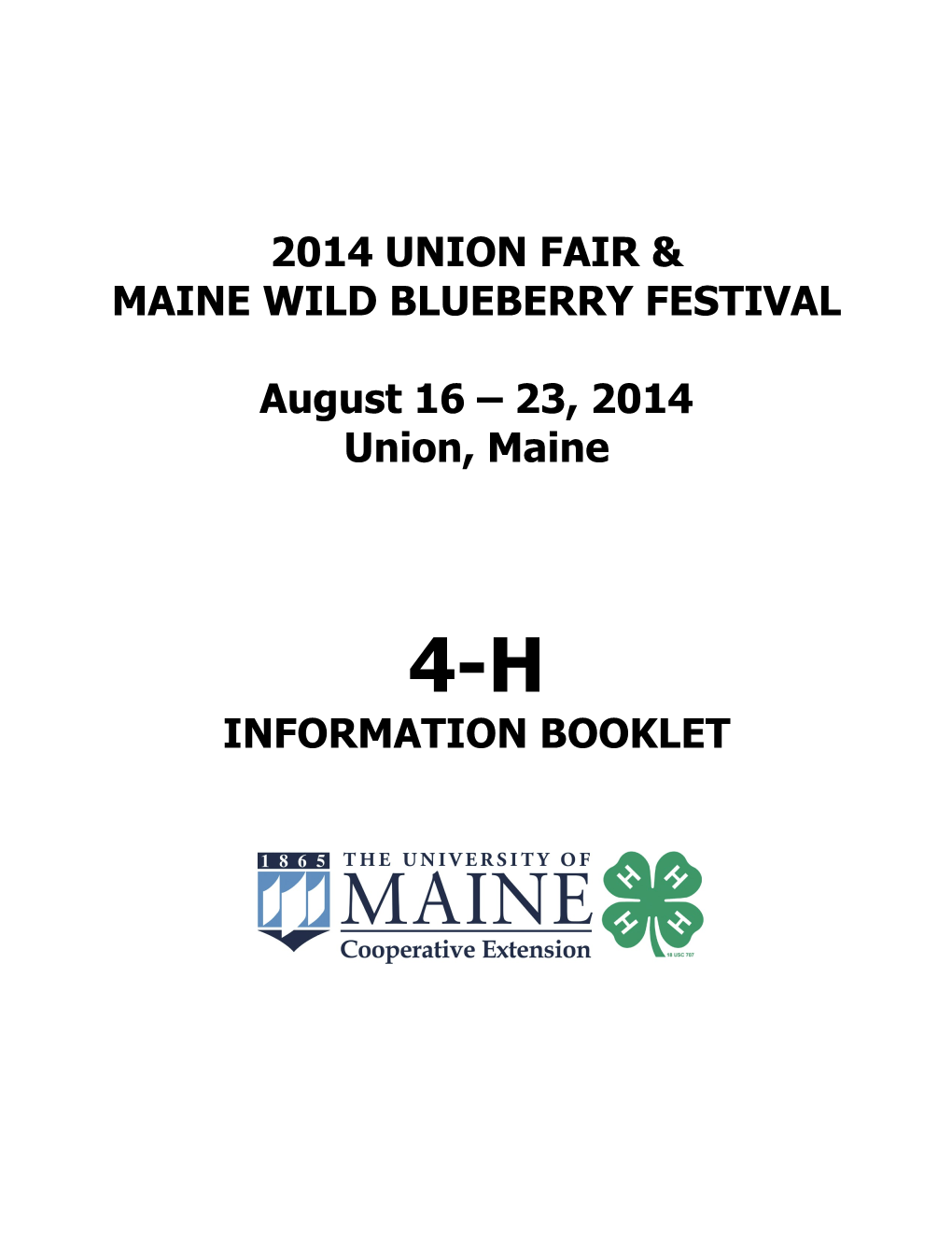 2014 Union Fair & Maine Wild Blueberry Festival