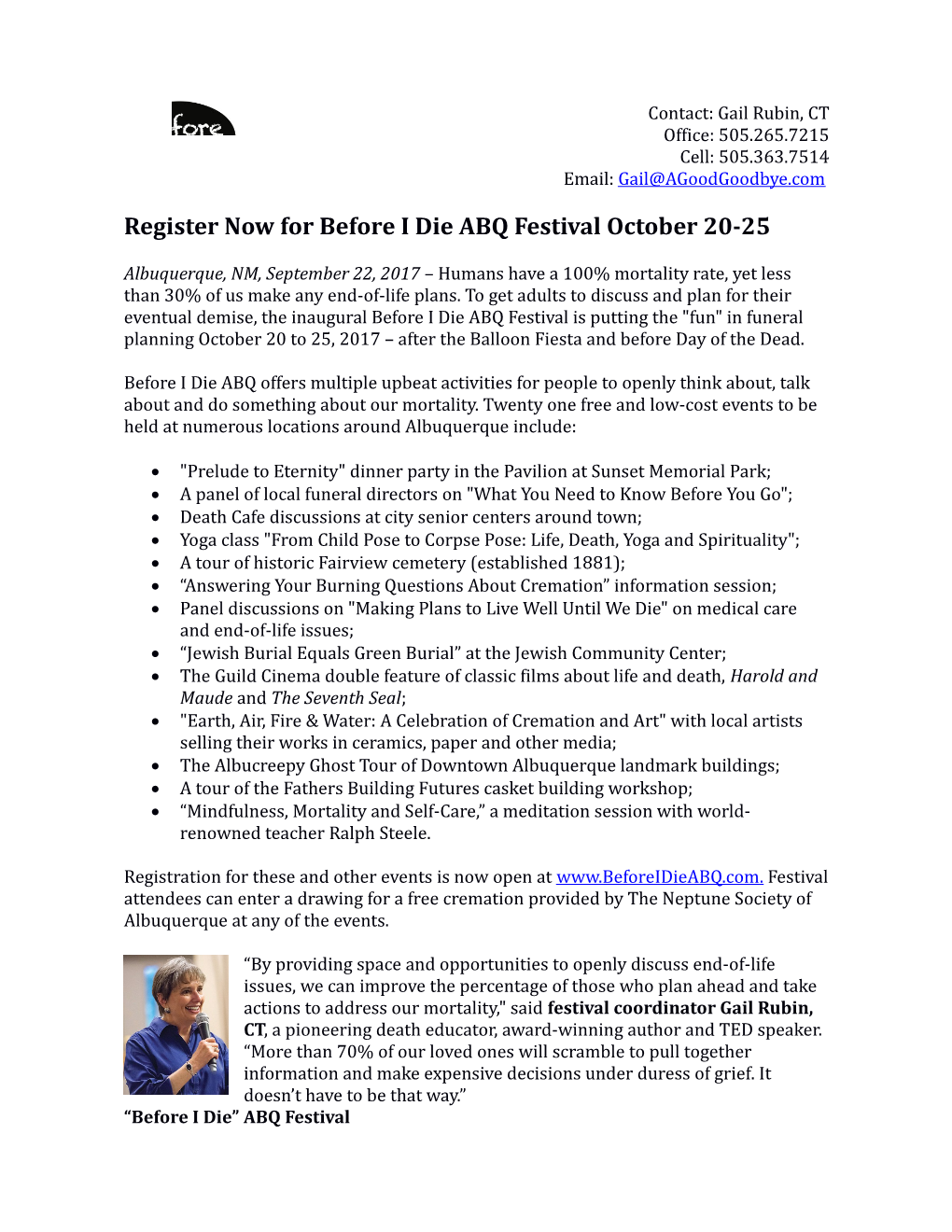 Register Now for Before I Die ABQ Festival October 20-25