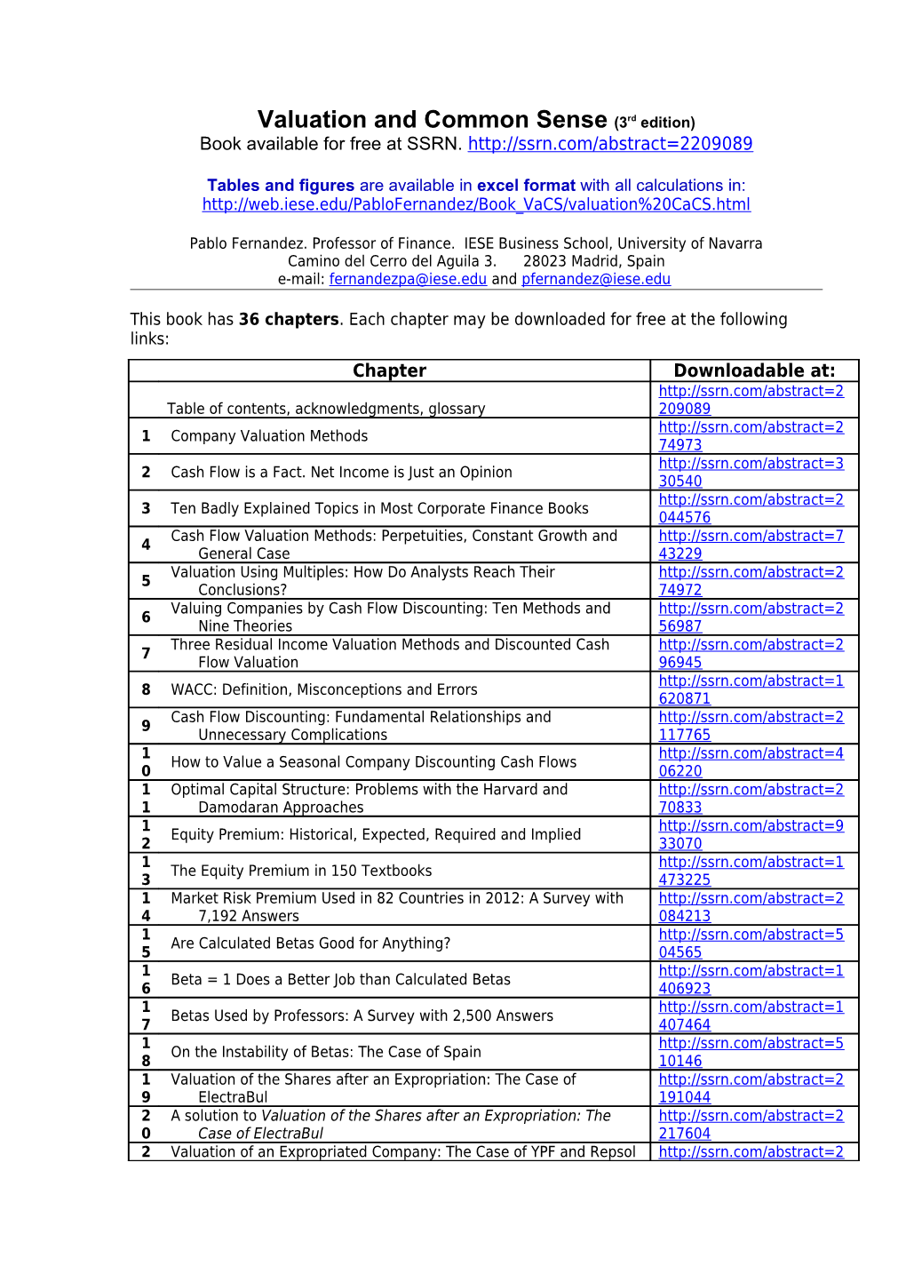 Valuation and Common Sense (3Rd Edition)