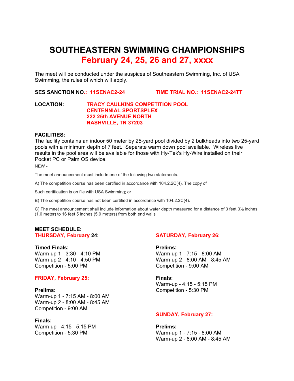 Southeastern Swimming Championships s1