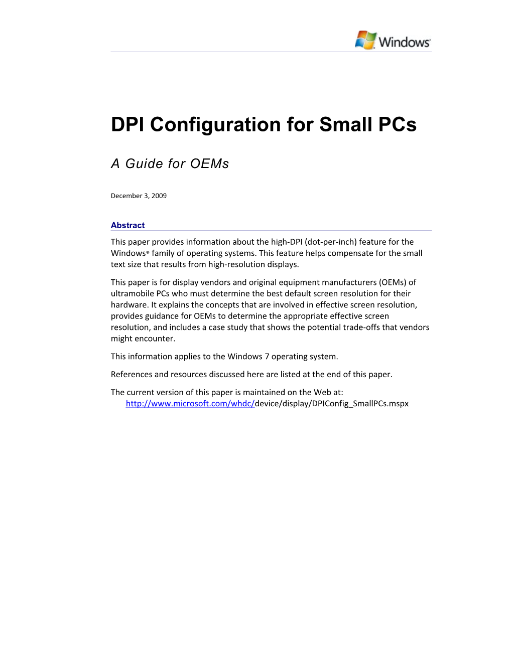 DPI Configuration for Small Pcs - 12