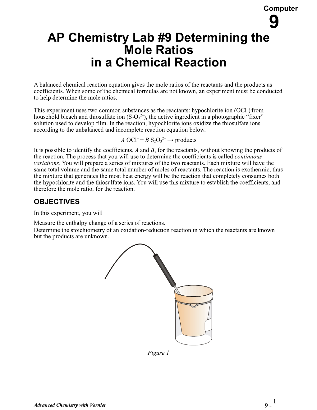 Determining the Mole Ratios in a Chemical Reaction