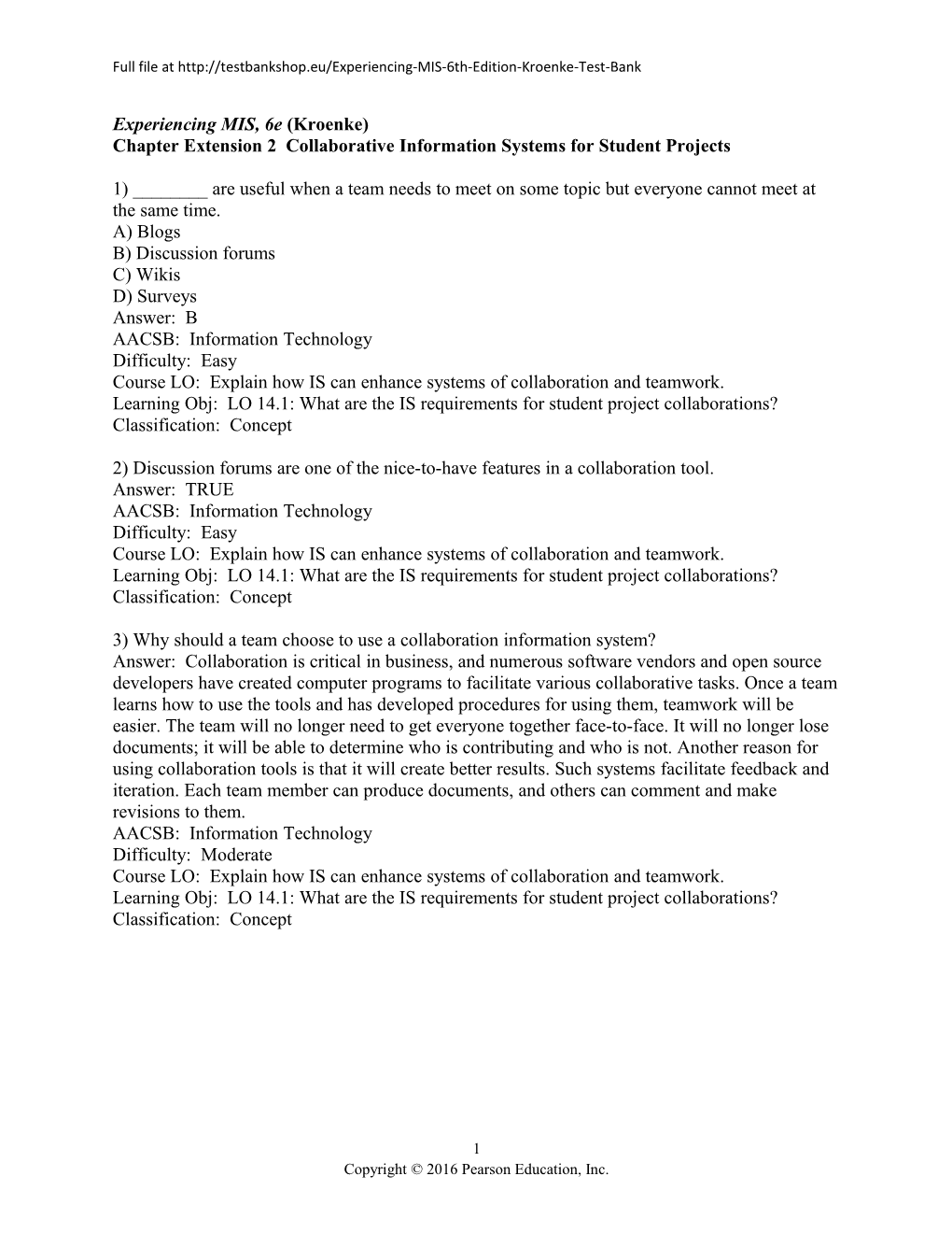 Chapter Extension 2 Collaborative Information Systems for Student Projects