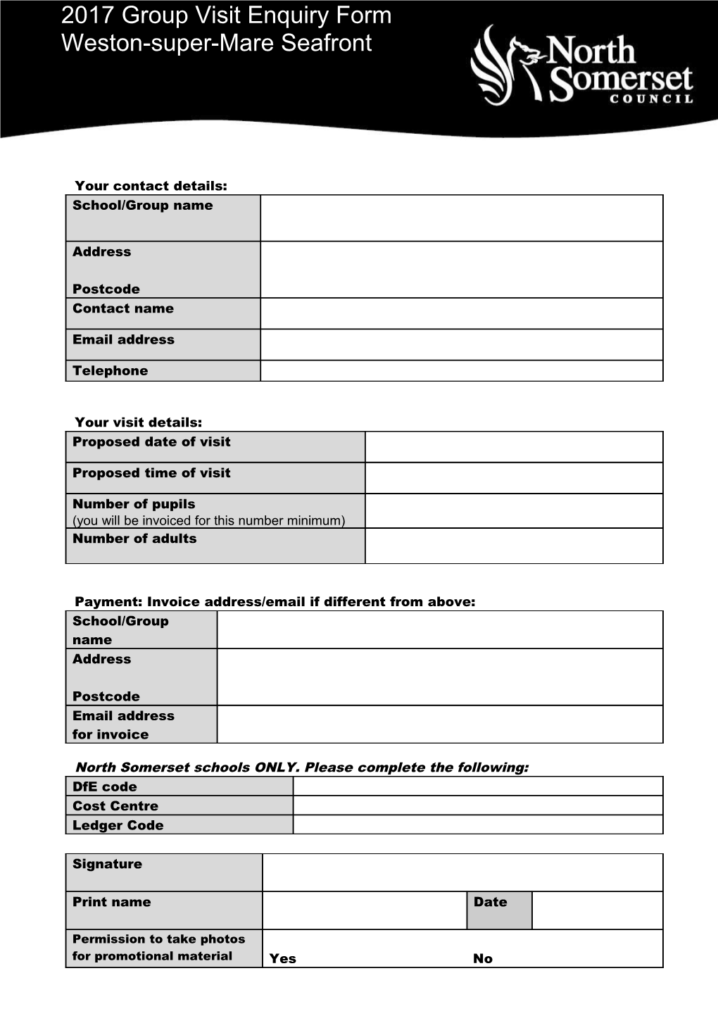 School Group Enquiry Form