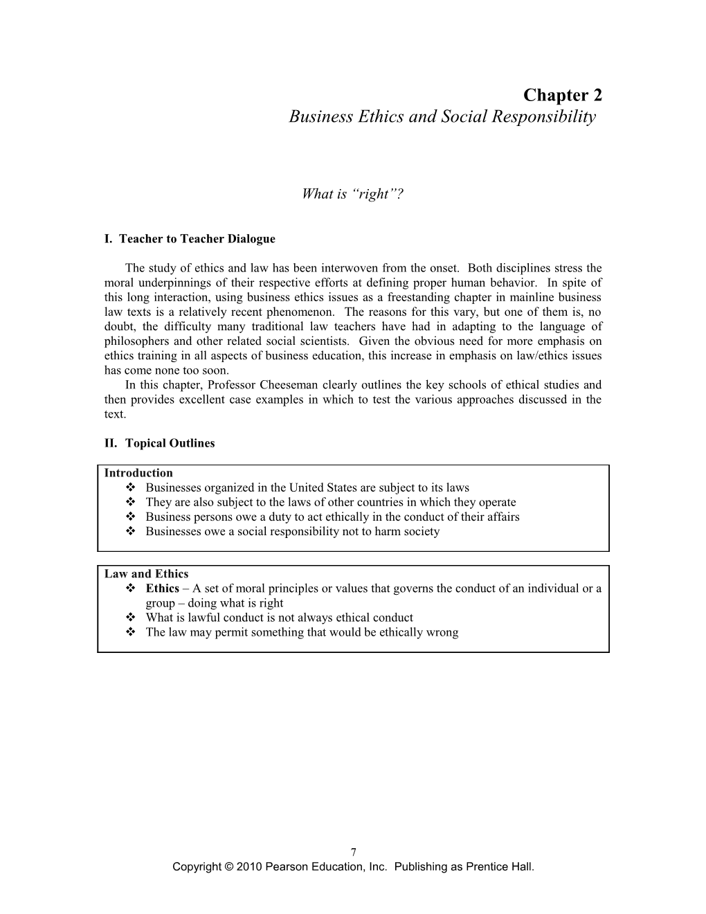 Business Ethics and Social Responsibility