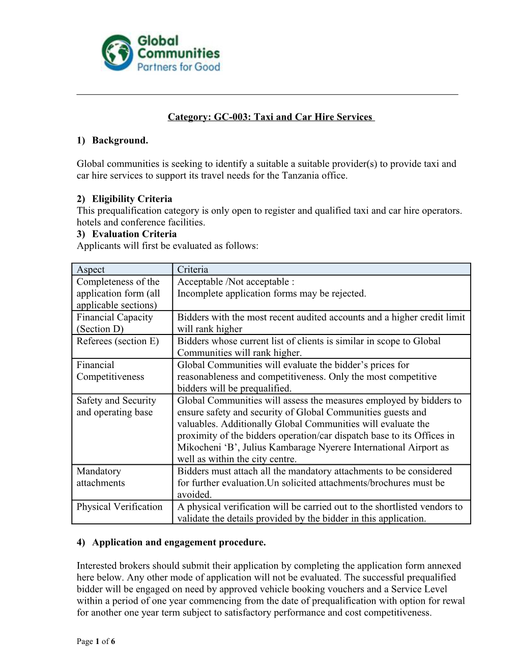 Category: GC-003: Taxi and Car Hire Services