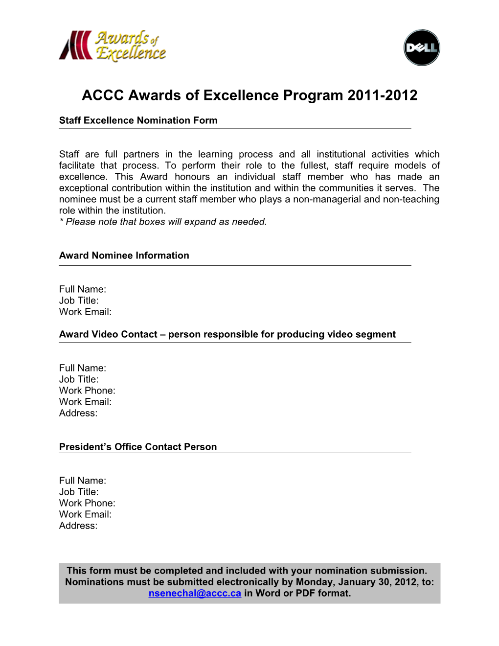 ACCC Awards of Excellence Program 2009-2010