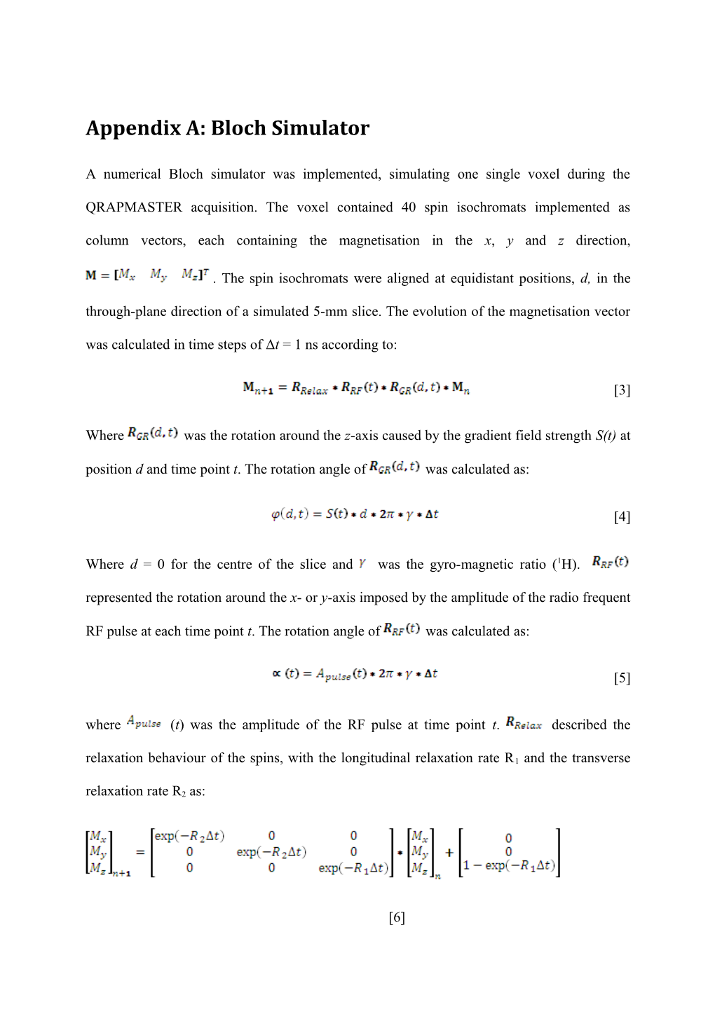 Appendix A: Bloch Simulator