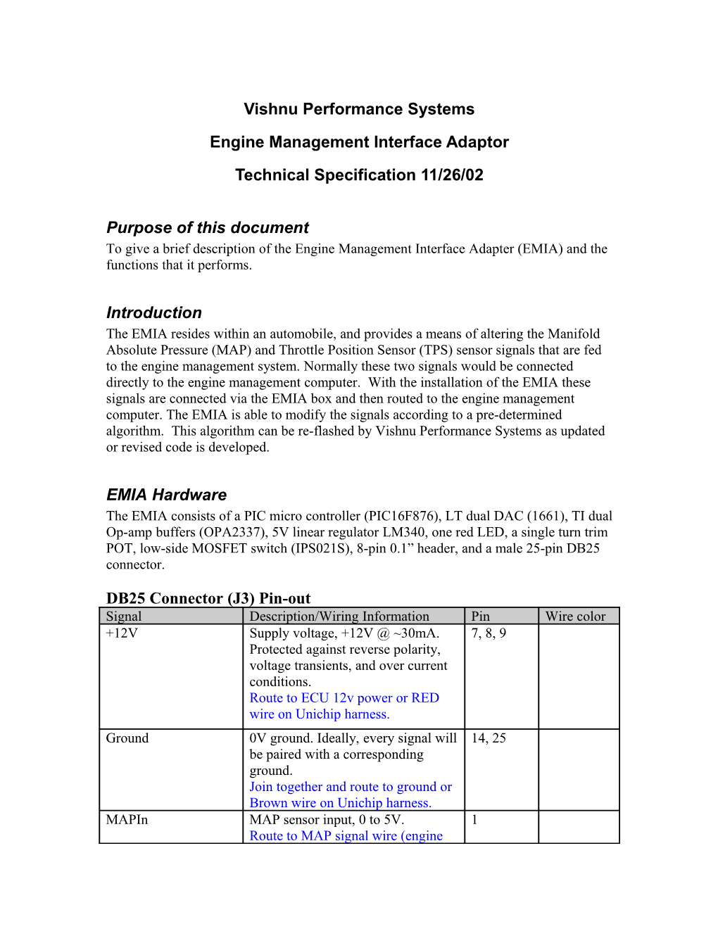 Engine Management Interface (EMI) Adaptor Specification