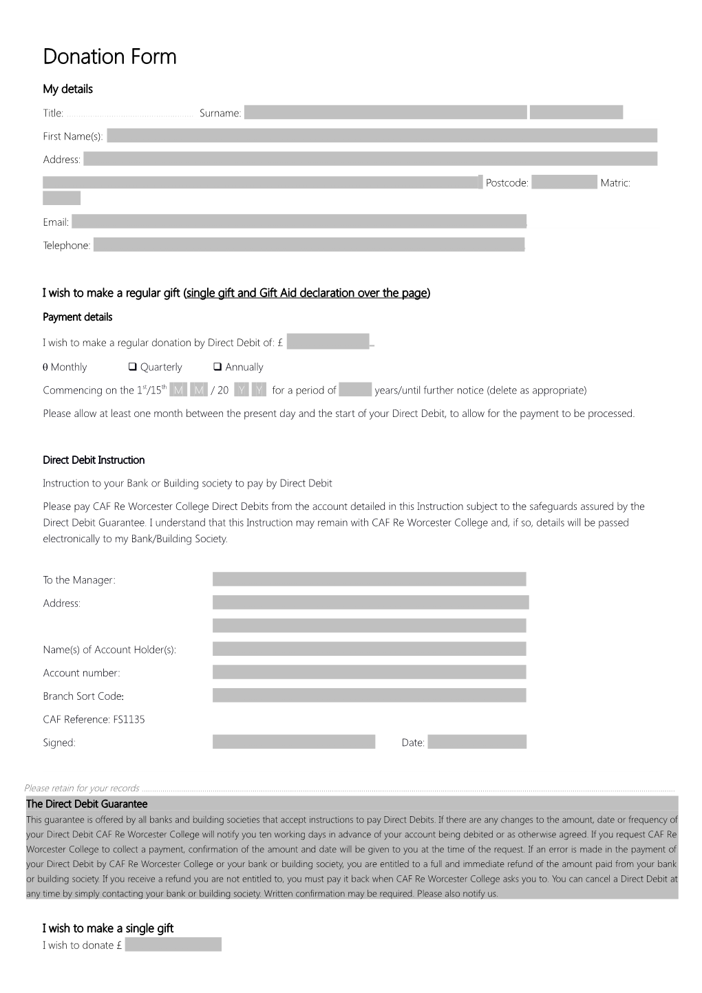 Donation Form