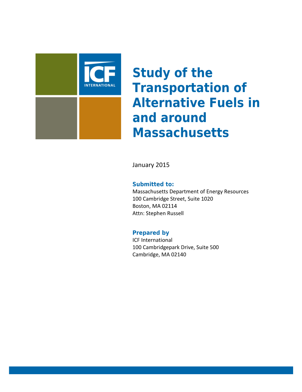 Study of the Transportation of Alternative Fuels in and Around Massachusetts