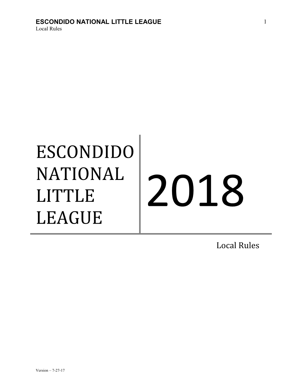 Escondido National Little League
