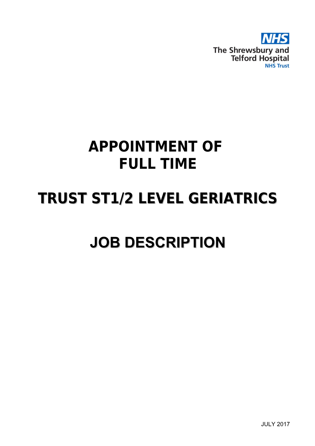 Trust St1/2 Levelgeriatrics