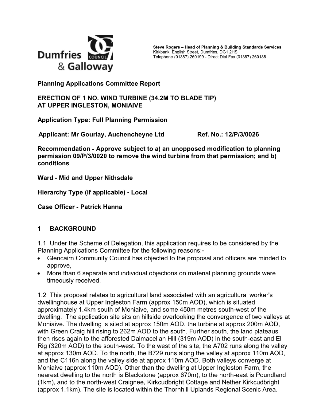 Planning Applications Committee Report