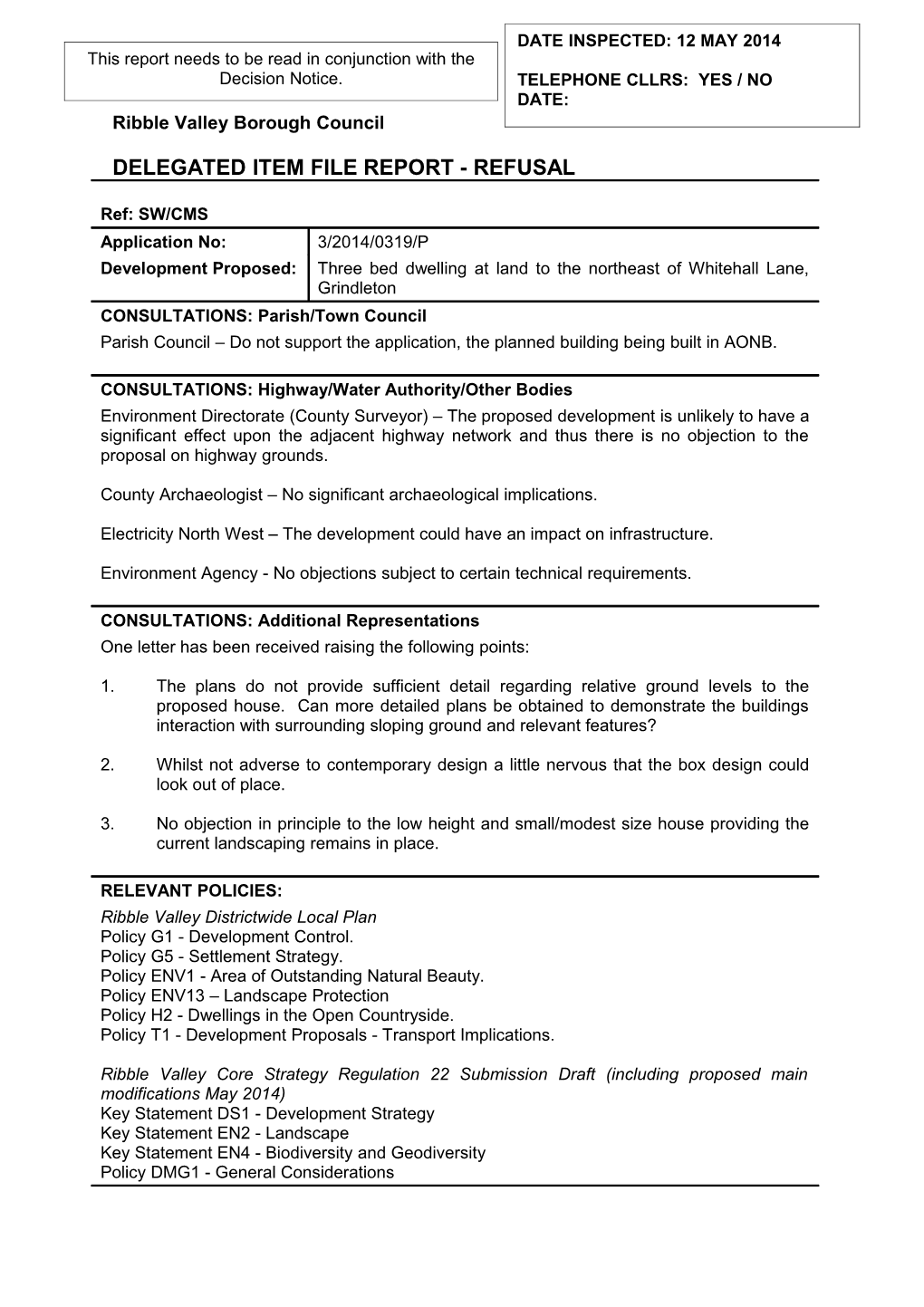 Ribble Valley Borough Council s23