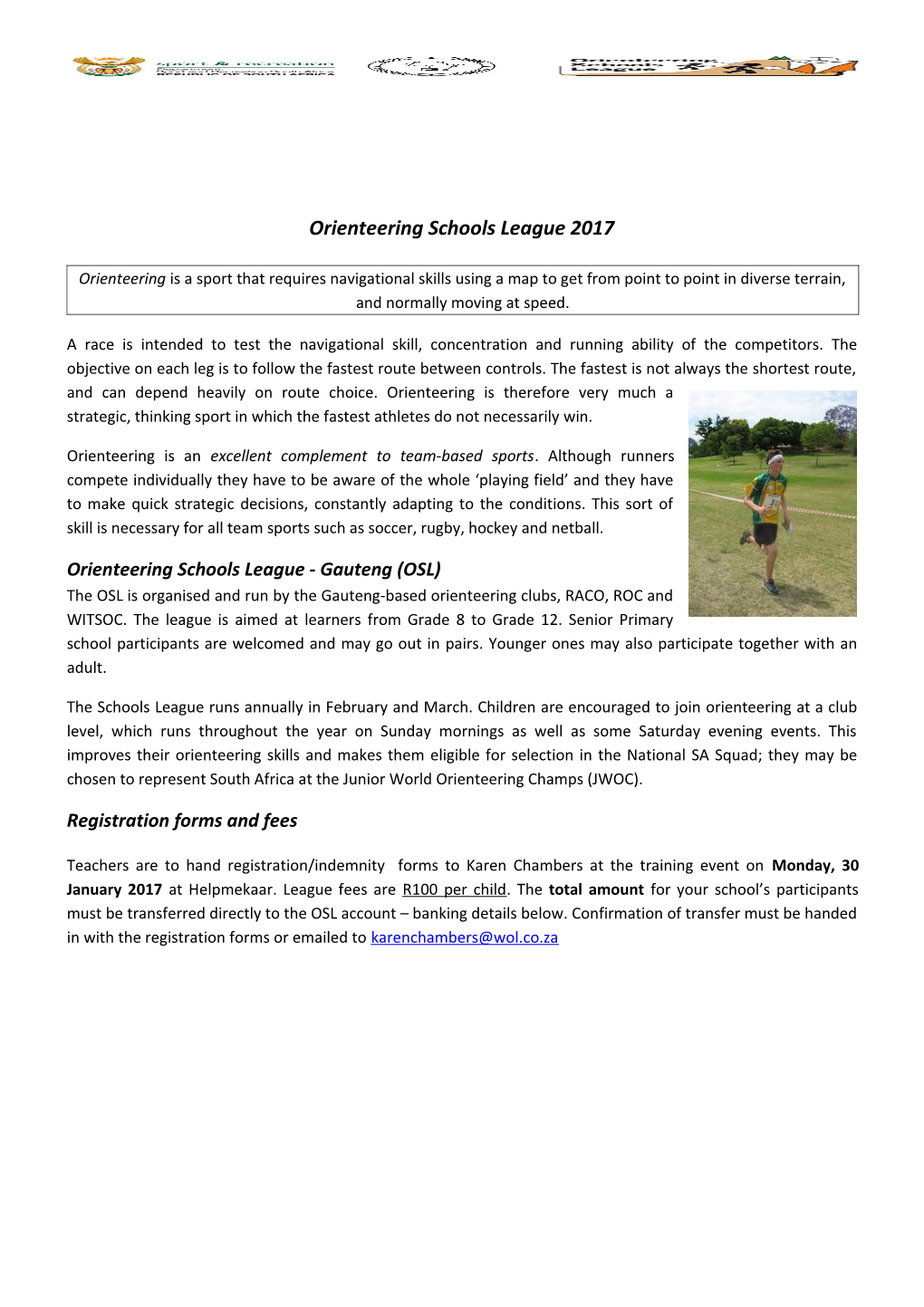 Gauteng Orienteering Schools League (GSL)