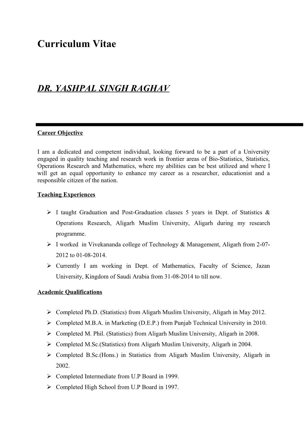 Dr. Yashpal Singh Raghav