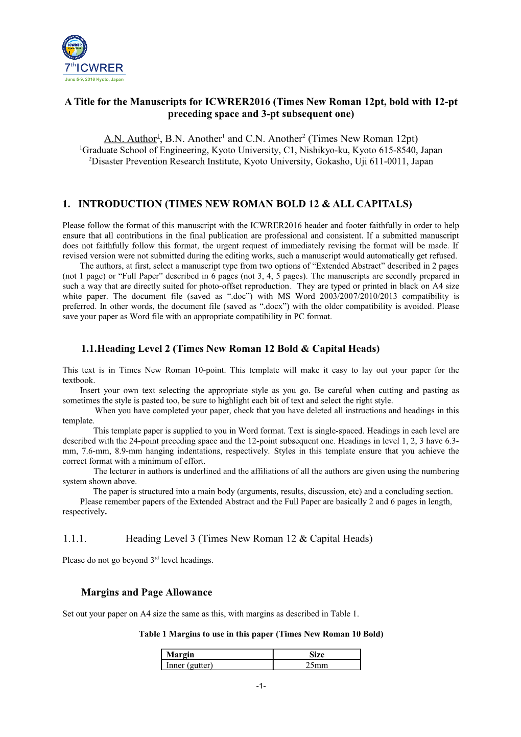 A Title for a Well-Formatted Full Paper Title Case Arial 14Pt Bold (Style Title)