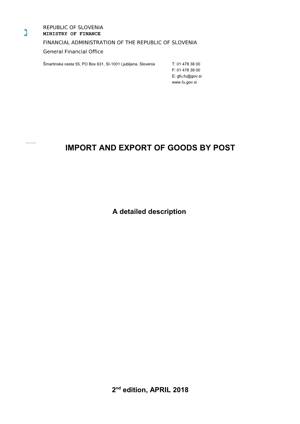 Import and Export of Goods by Post