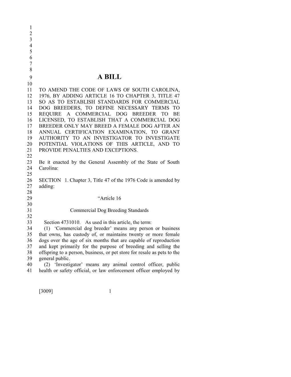 2017-2018 Bill 3009 Text of Previous Version (Dec. 15, 2016) - South Carolina Legislature Online