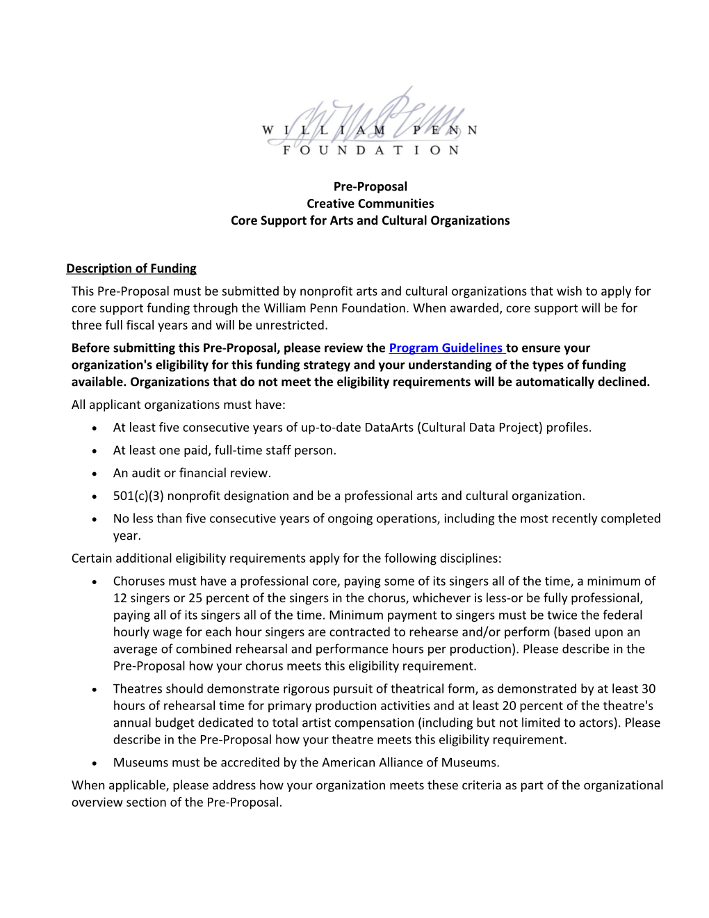 At Least Five Consecutive Years of Up-To-Date Dataarts (Cultural Data Project) Profiles