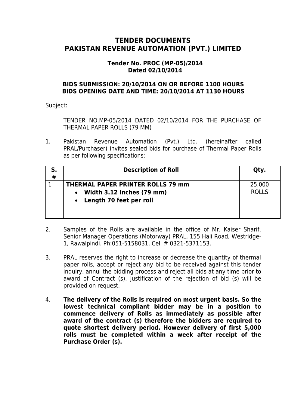 Pakistan Revenue Automation (Pvt.) Limited