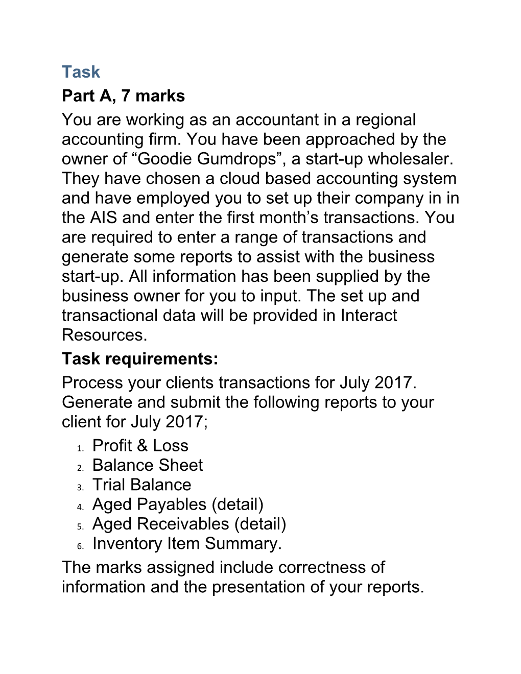 Task Requirements