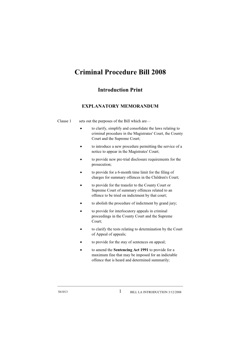 Criminal Procedure Bill 2008