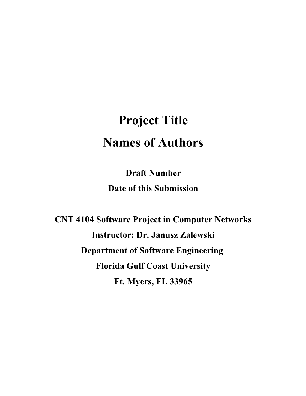 CNT 4104 Software Project in Computer Networks