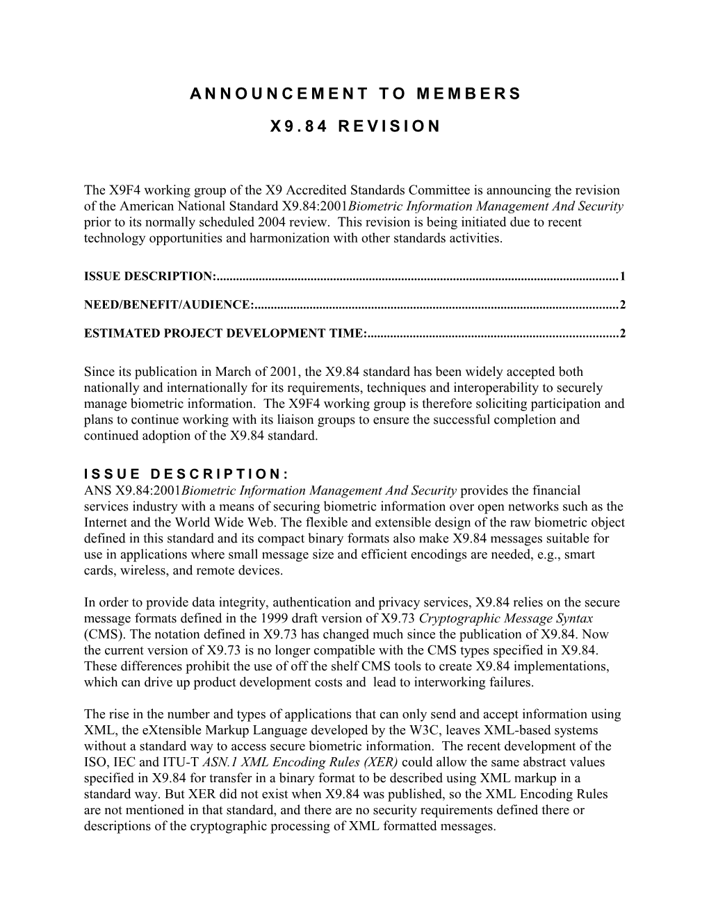 Biometric Revision Proposal