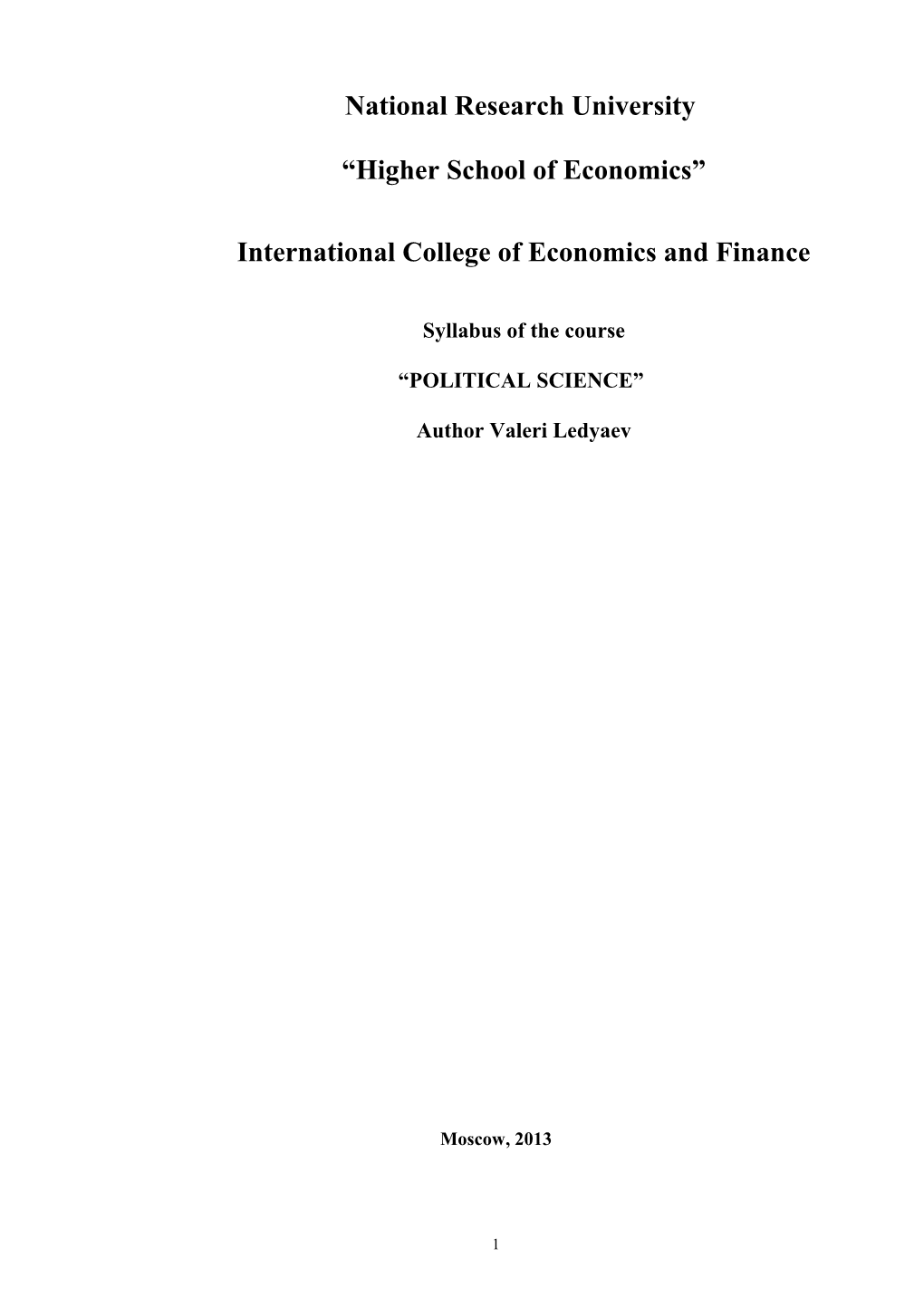 International College of Economics and Finance