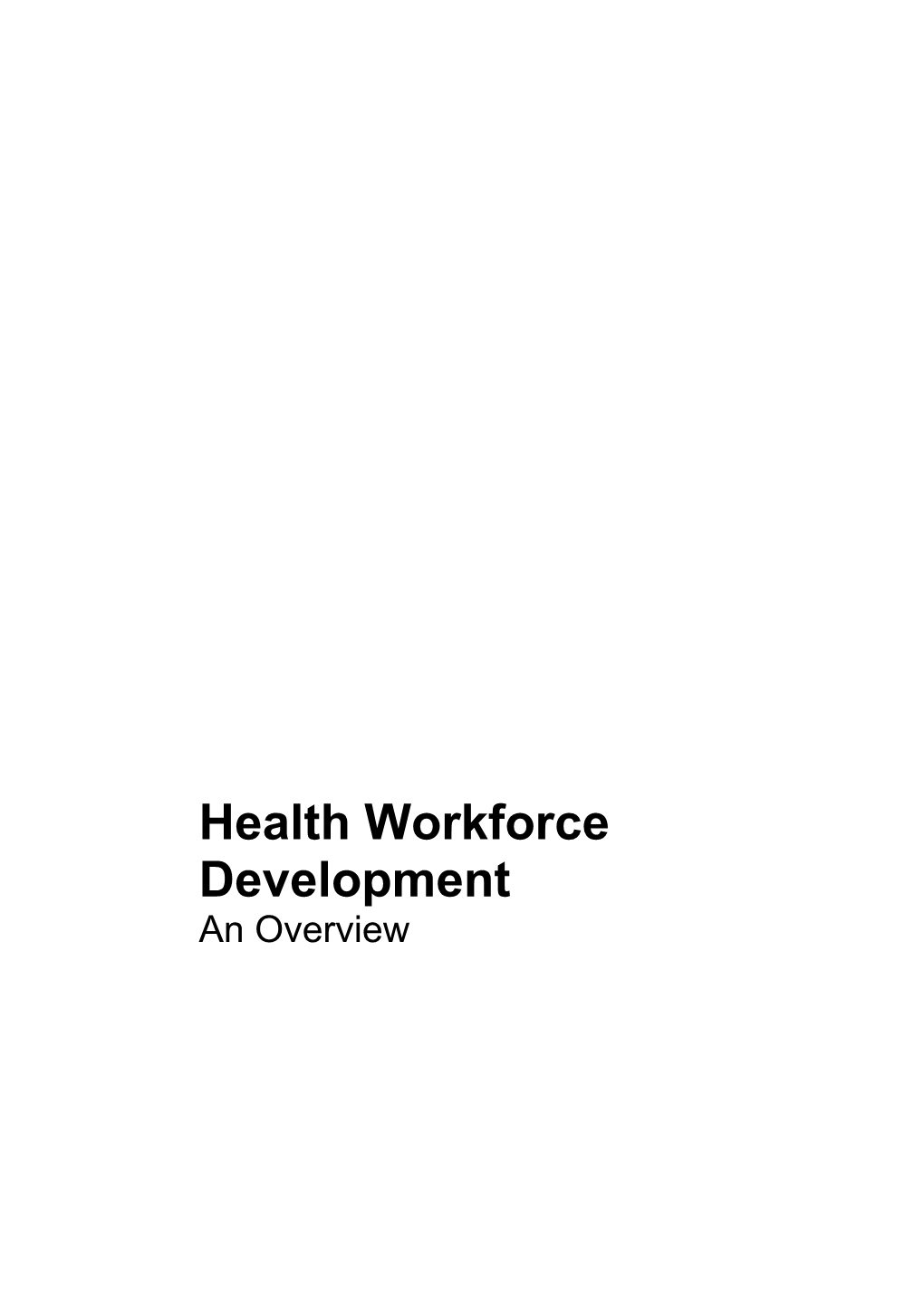 Health Workforce Development