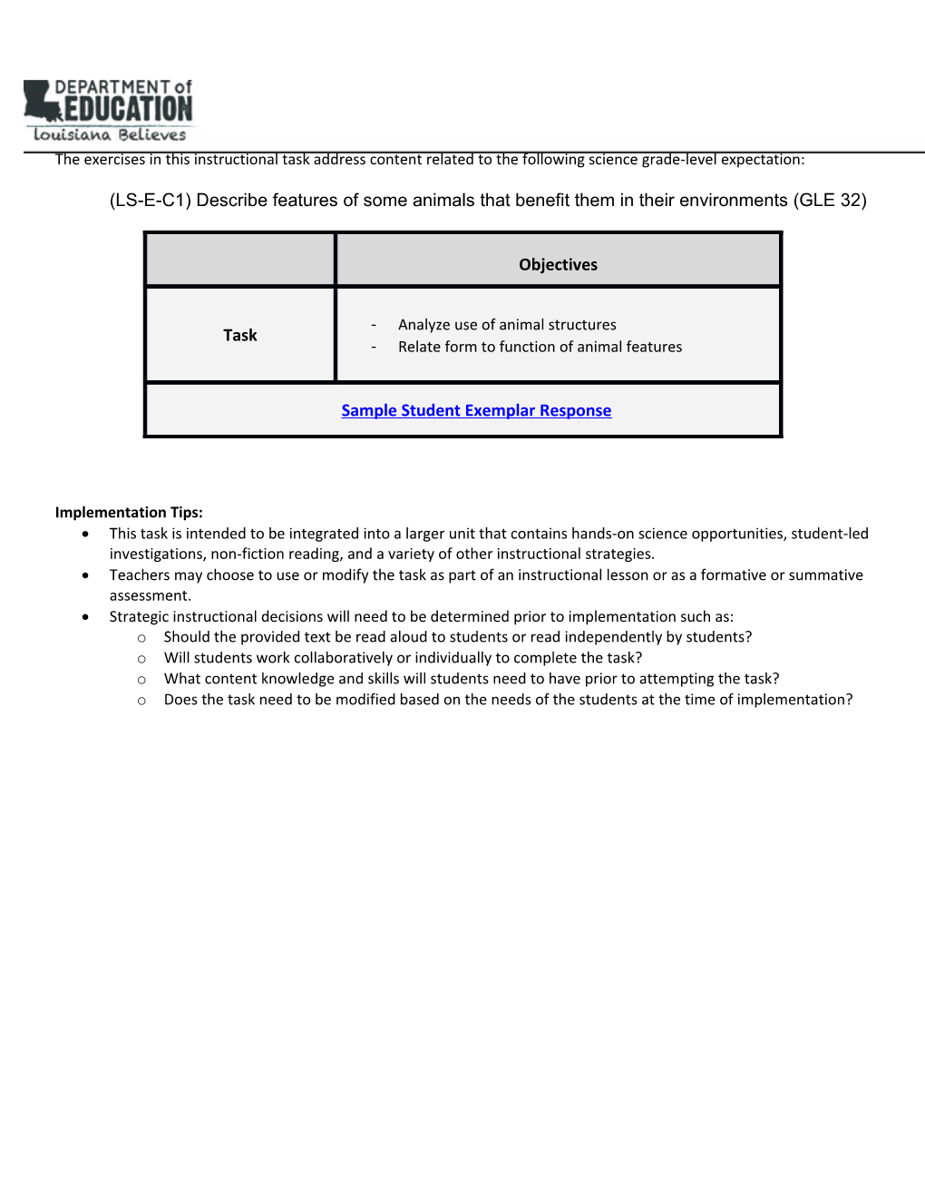 Science Grade-Level Expectation