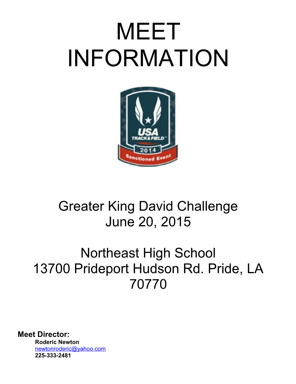 Greater King David Challenge