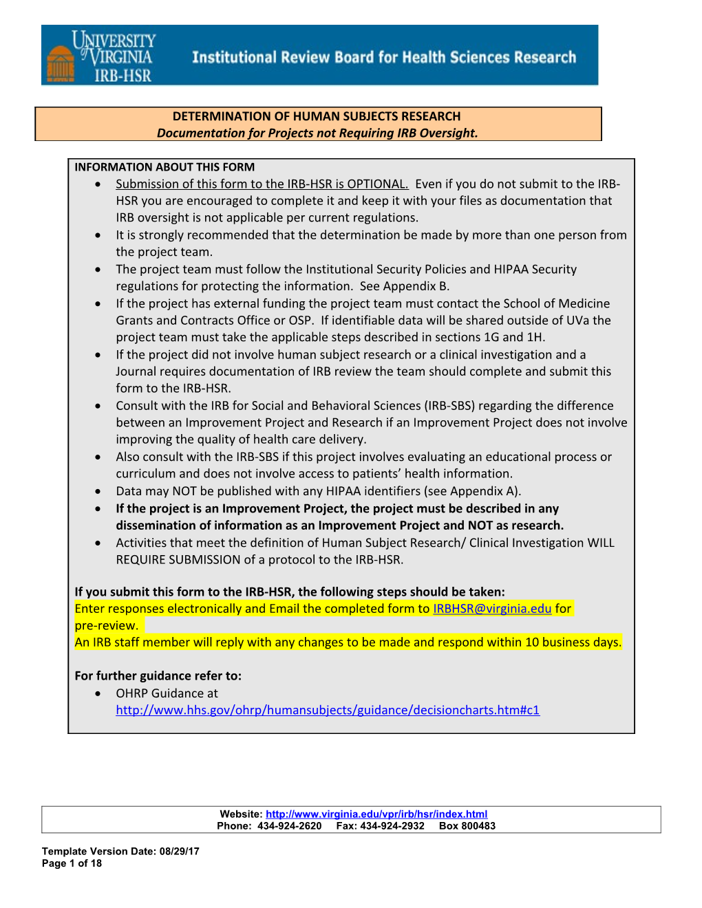 Research Determination Worksheet