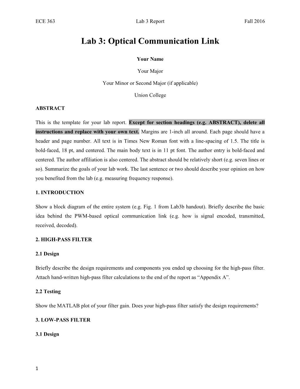 Lab 3: Optical Communication Link