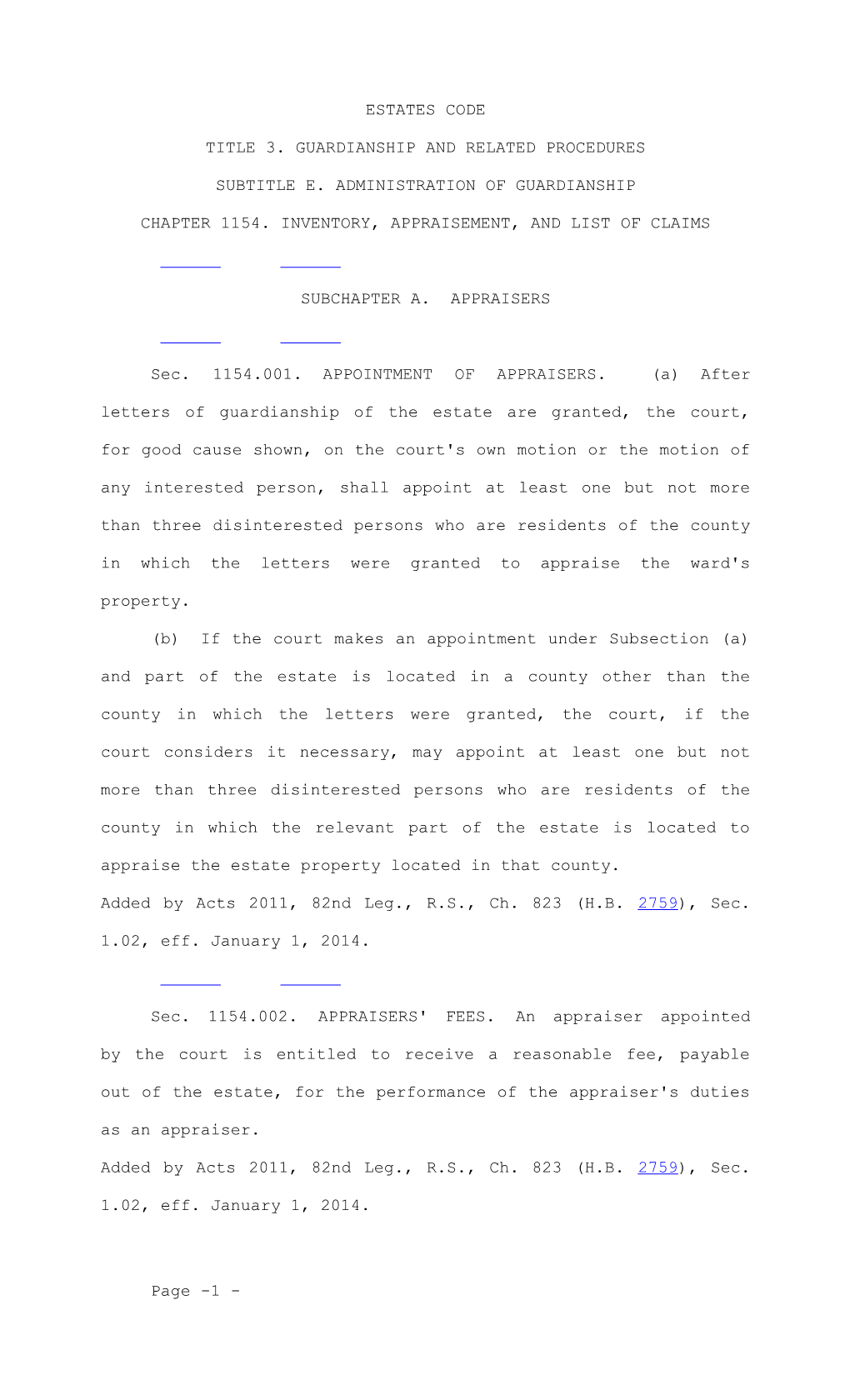 Title 3. Guardianship and Related Procedures